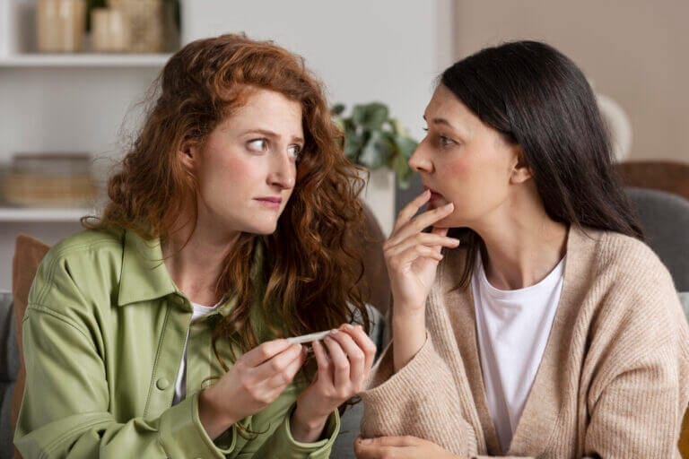 mulher conversa com amiga sobre a sua infertilidade